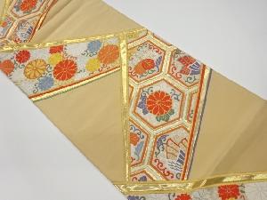 リサイクル　菊・桐唐草模様織出し袋帯